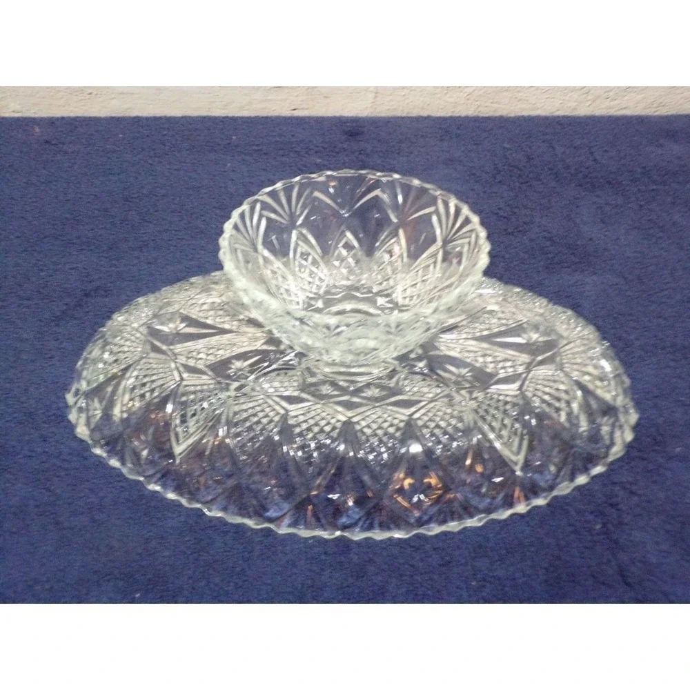 Vintage Oval Mayell Queen Anne Relish Tidbit Divided Dish on Pedestal